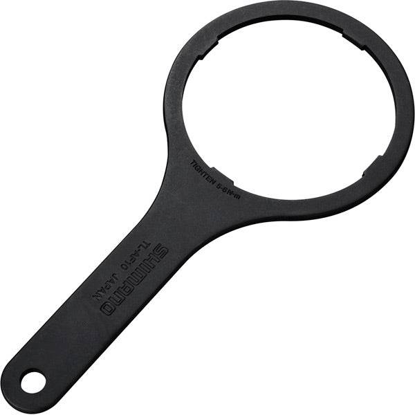 Shimano TL-AF10 right hand dust cap installation tool for workshop use, featuring a compact design for easy installation.