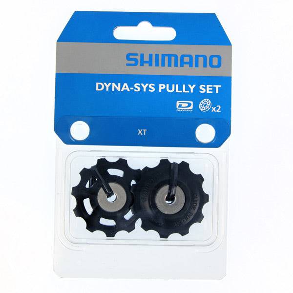 Shimano Deore XT RD-M786/M773 rear derailleur tension and guide pulley set, bike component for smooth shifting.