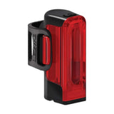 Lezyne Strip Drive 300+ rear bike light with 300 lumens, waterproof design, USB-C recharge port, and compact accessories for cycling safety.