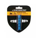Jagwire Mountain Sport brake pads for SRAM and Shimano mountain bikes, designed for wet weather braking performance.