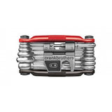 Crankbrothers Multi 19 bike multi-tool in black and red, compact repair kit with various tools for bike maintenance.