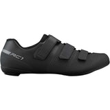 Shimano RC1 unisex road cycling shoes with stiffness 6 sole, featuring sleek design and secure strap closure for performance riding.