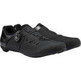 Shimano RC3 Road Cycling Shoes with BOA dial and reflective print, shown in black with sleek design and secure closure system.