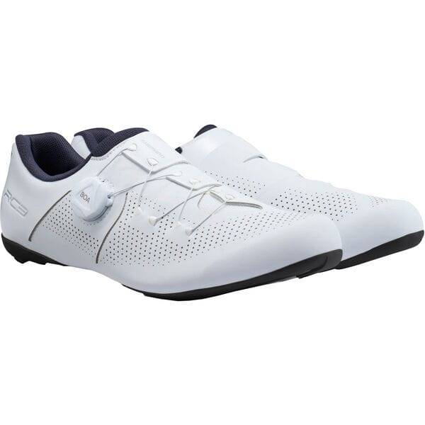 Shimano RC3 road cycling shoes with BOA dial and reflective print, featuring sleek design and breathable upper for performance riding.