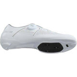 Shimano RC3W women's road cycling shoes with BOA L6 dial and reflective prints, black with sleek design.
