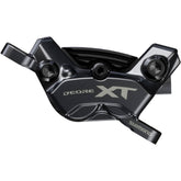 Shimano Deore XT BR-M8220 4-pot hydraulic disc brake caliper for front or rear post mount mountain bike components.