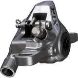 Shimano XTR BR-M9200 2-pot post mount disc brake caliper for front or rear mountain biking, black and silver finish.