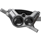 Shimano XTR BR-M9220 4-pot hydraulic disc brake caliper for front or rear post mount bicycle braking system.