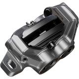 Shimano XTR BR-M9220 4-pot hydraulic disc brake caliper for front or rear post mount bike disc brake system.