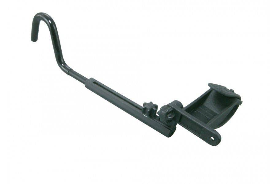 Topeak Prepstand Bar Stabiliser black handlebar support for bike maintenance, shown attached to a bike handlebar.