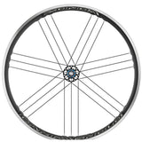 Campagnolo Zonda C17 road wheelset with 22.5mm wide clincher rims and black spokes, designed for 25-28mm tires.