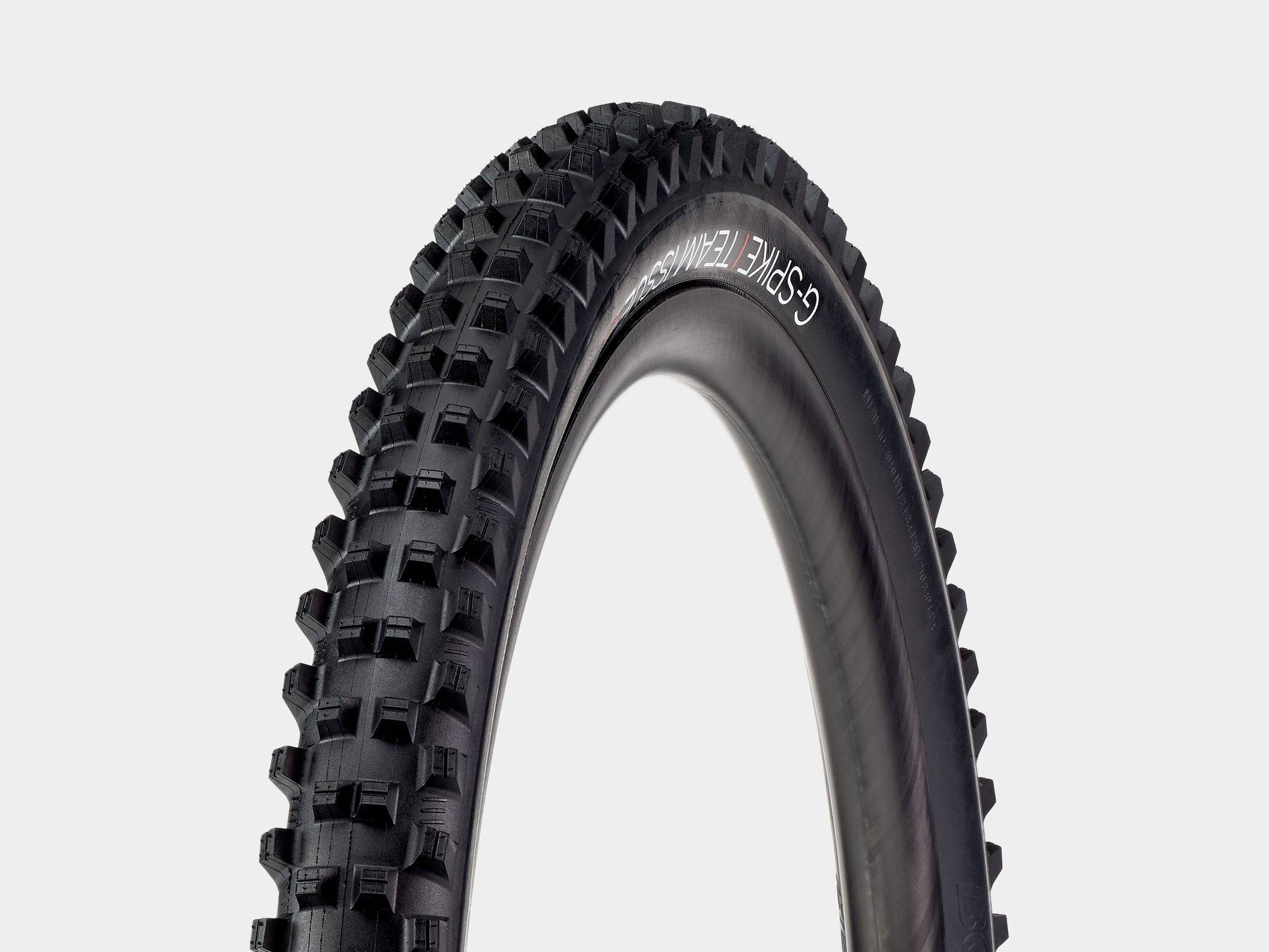 Bontrager G-Spike Team Issue MTB tire 27.5-inch by 2.4-inch black downhill trail bike tire with aggressive tread pattern