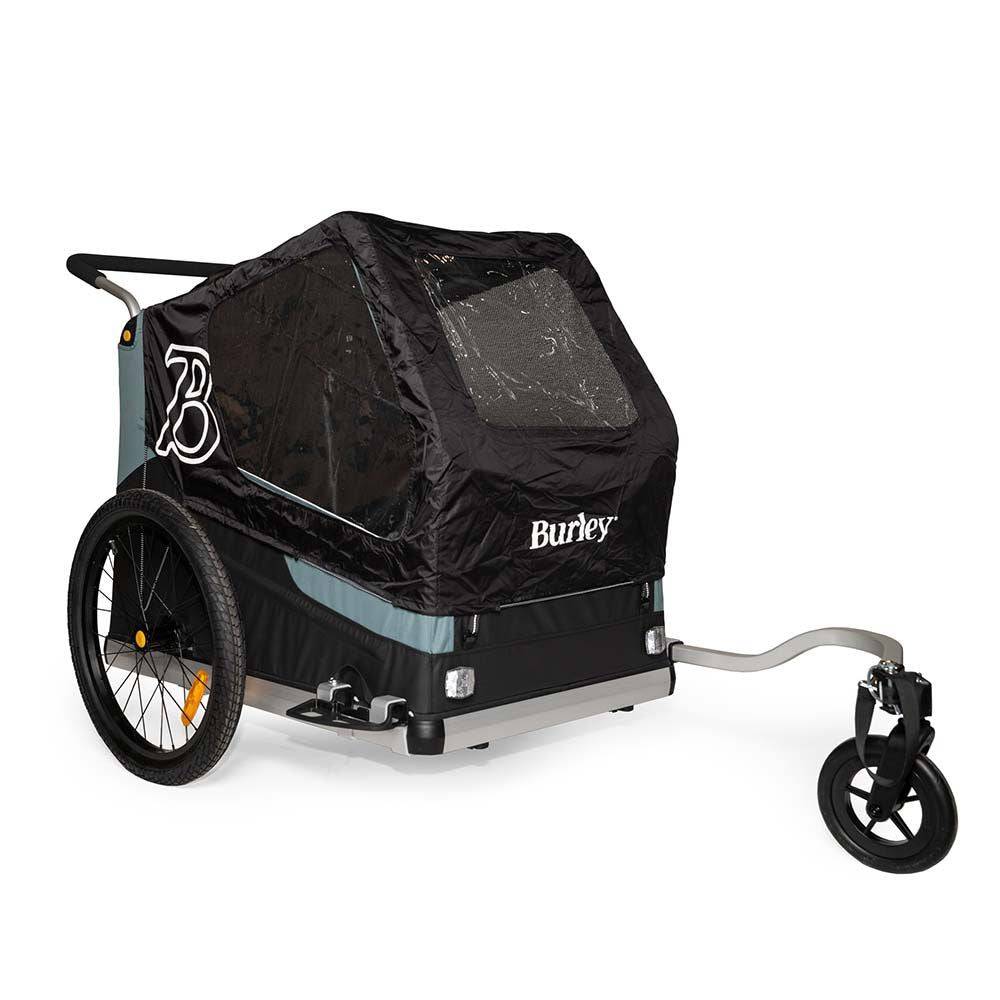 Burley Bark Ranger rain cover for pet trailer, waterproof protective accessory, designed to shield pets from rain and weather conditions.