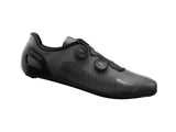 Trek RSL road cycling shoes in black with breathable mesh and secure strap closures, designed for lightweight performance riding.