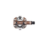 LOOK X-Track Gravel Edition SPD-compatible wide platform MTB pedals with metal cleats and sturdy design for mountain biking.