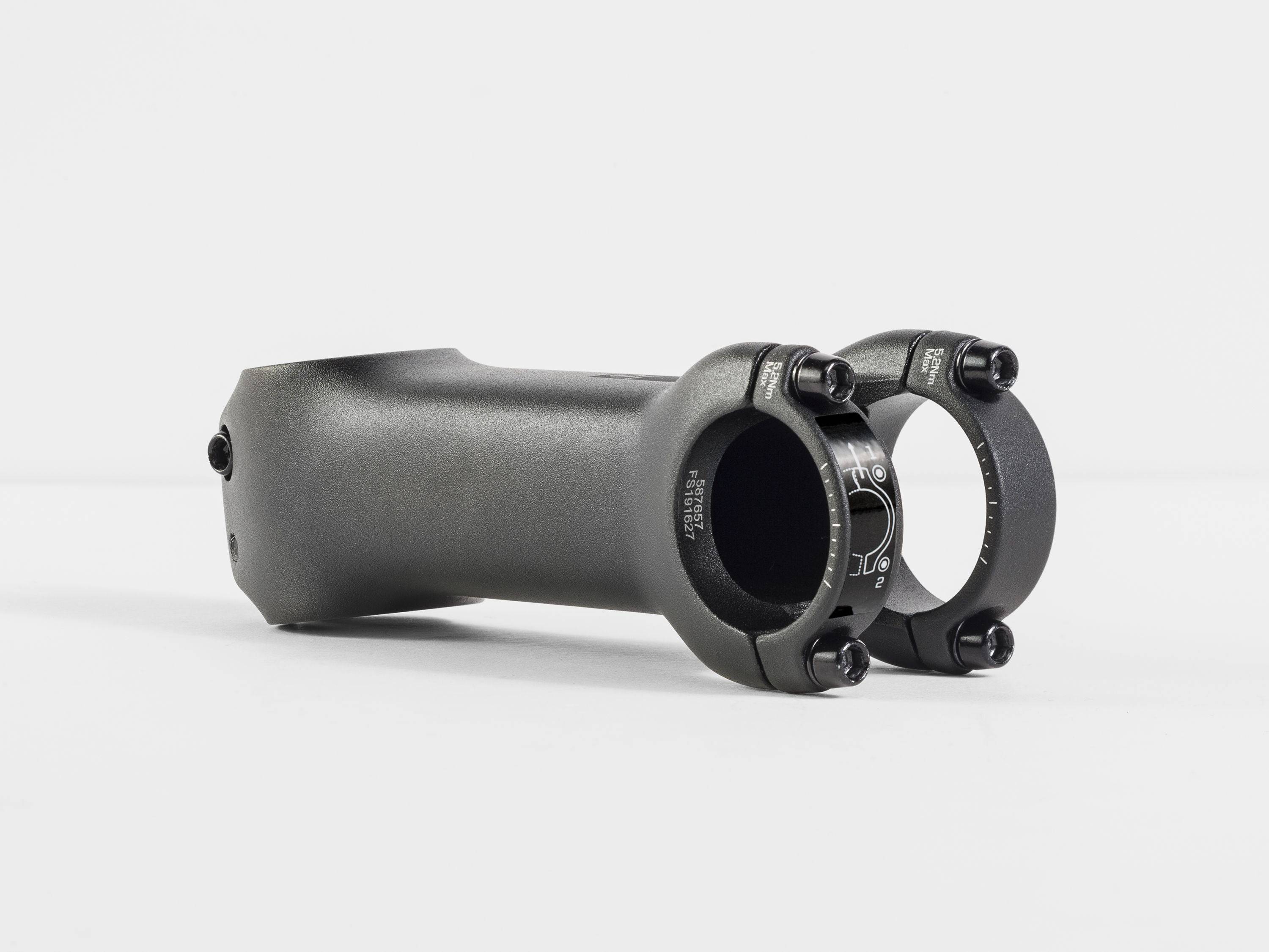 Bontrager Elite Stem with Blendr Mount for MTB and road bikes, showing the sturdy bike stem and mounting interface.