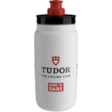 Elite Fly Racing water bottle for cyclists, BPA-free hydration bidon with ergonomic design and secure cap for cycling accessories.