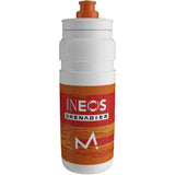 Elite Fly Racing water bottle for cyclists, BPA-free hydration bidon with a sleek design and secure cap for active riding.