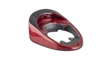 Trek 2022 Emonda SL6 bike headset cover, crimson protective headtube guard for components, mounted on bike frame.