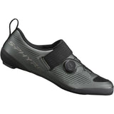 Shimano S-PHYRE TR9 triathlon road shoes with BOA Li2 dial, featuring sleek design and breathable upper for triathlon cycling.