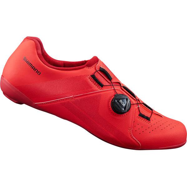 Shimano RC3 RC300 SPD-SL road cycling shoes with BOA L6 dial closure, black with sleek design and secure fit.