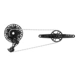 SRAM NX Eagle DUB 12-speed MTB groupset with rear derailleur, shifter, and crankset, featuring boost 11-50T gear range.