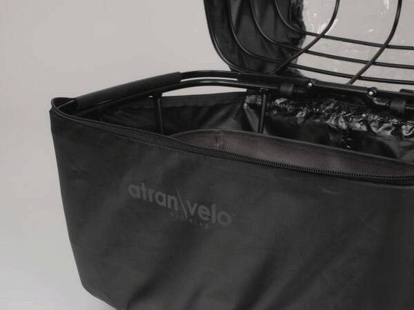 AtranVelo Rainy Duo Cover for basket with window and zipper access, waterproof rain cover for bike accessories.