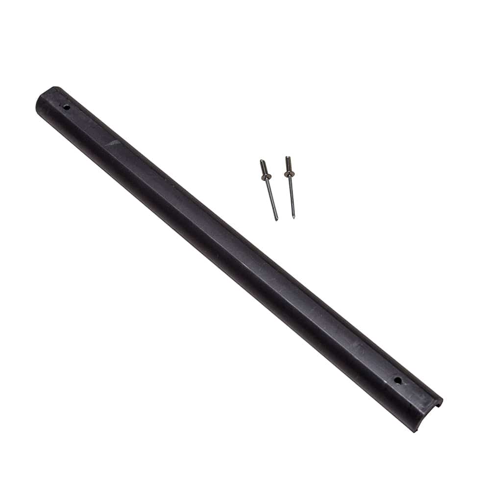 Burley skid guard assembly kit for bike trailers, durable protective accessory with black plastic guard and mounting hardware.