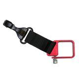 Burley kit receiver safety strap for child carrier tow bar security, ensuring backup and secure attachment.