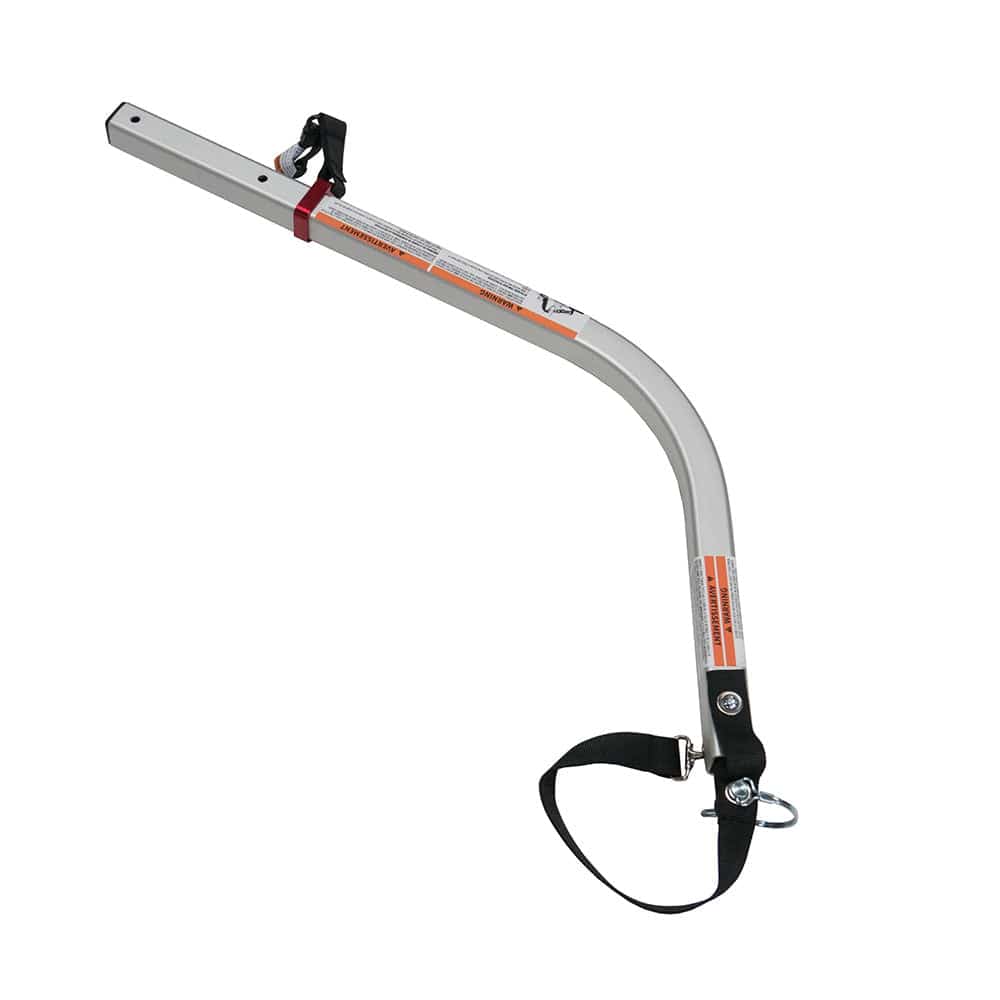 Burley tow bar assembly for bike trailers, compatible replacement part, shown in black with mounting hardware.