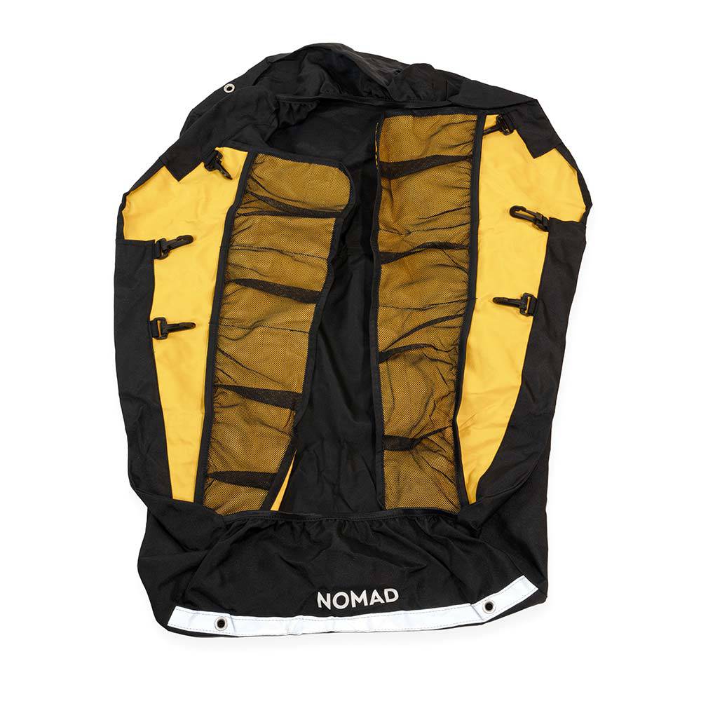 Burley Nomad floor and side panels replacement accessories for 2014+ models, shown in durable material with installation details.