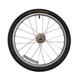 Burley rear wheel with cassette for Kazoo trailers 2011-2016, replacement accessory, silver metal bike wheel with gear cassette