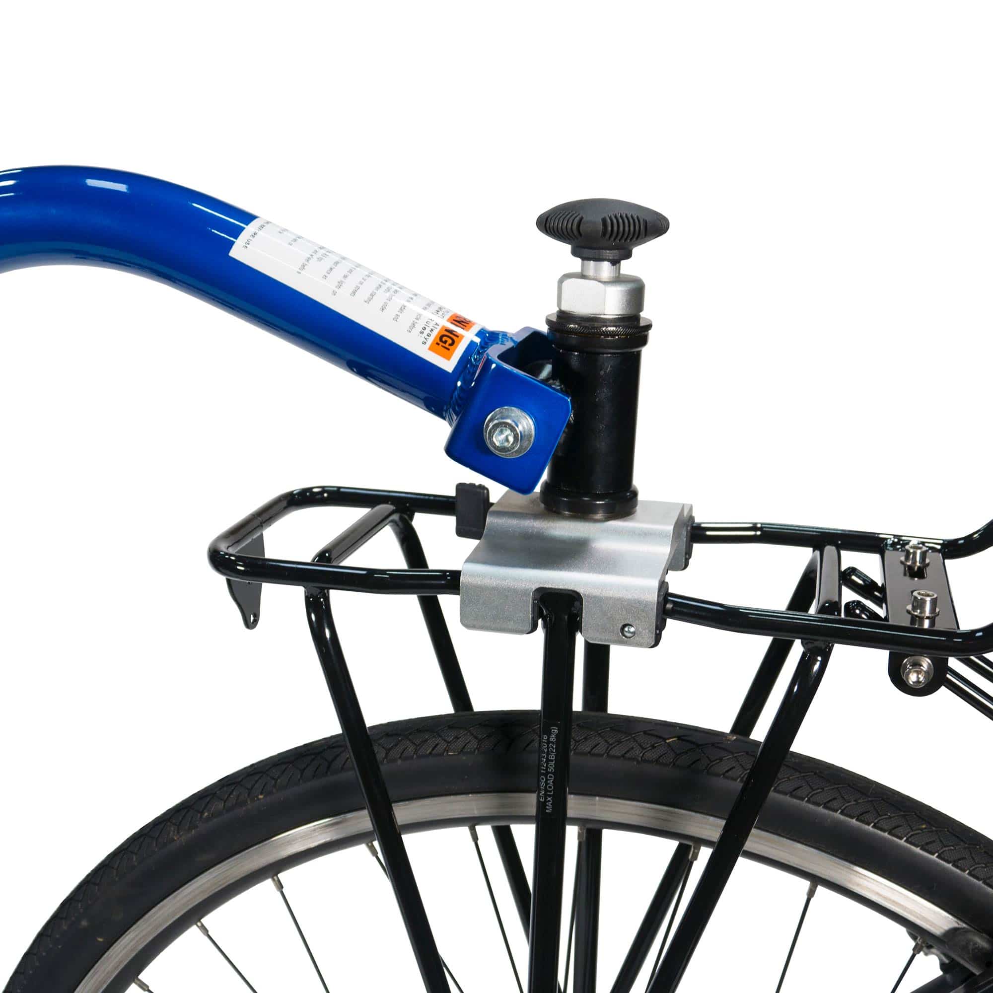 Burley Kazoo kids bike trailer with adjustable handlebar and safety flag, designed for cycling with children.