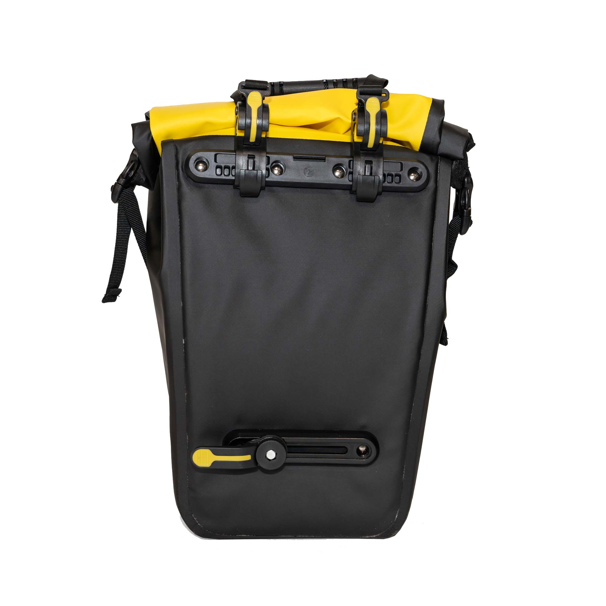 Burley waterproof bicycle pannier set with reflective patches and carry handles, designed for bike accessories and storage.