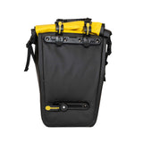 Burley waterproof bicycle pannier set with reflective patches and carry handles, designed for bike accessories and storage.