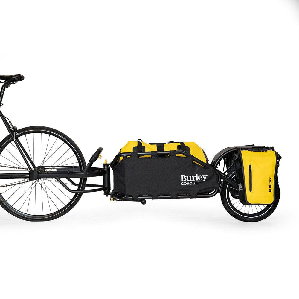 Burley 75L waterproof dry bag with roll-top closure, designed for Coho XC and Flatbed trailers, outdoor adventure accessories