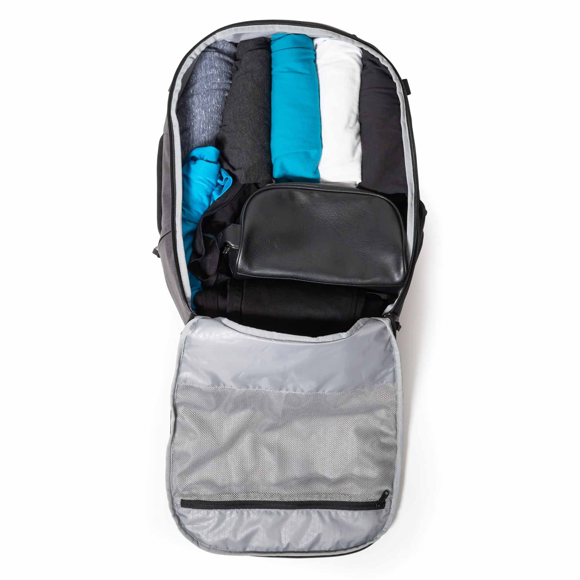 Burley Transit Backpack 28L water-resistant laptop bag with multiple carry options, featuring padded compartments and durable straps.