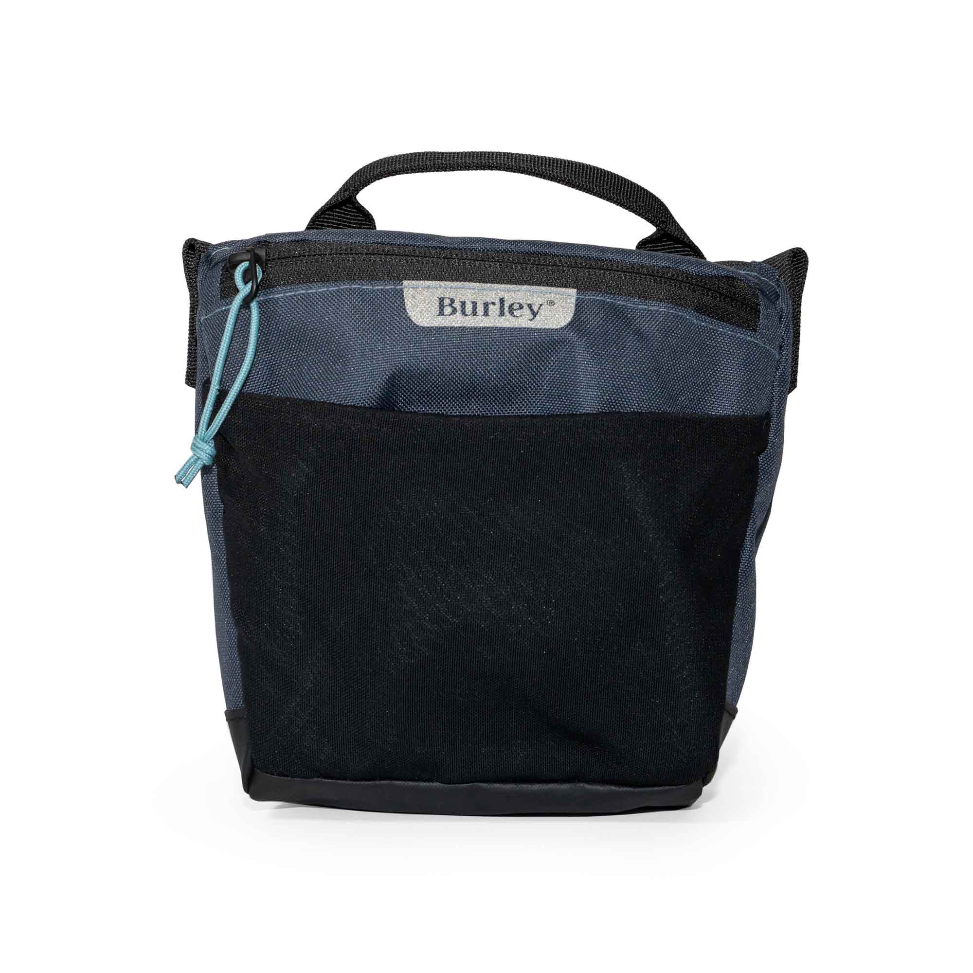 Burley Pet Trailer Pouch with waste bag dispenser attached to a bicycle tail wagon or Bark Ranger accessory.