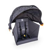 Burley Hopper seat insert and sunshade kit for stroller wagon conversion, with padded seat and protective sunshade in blue.