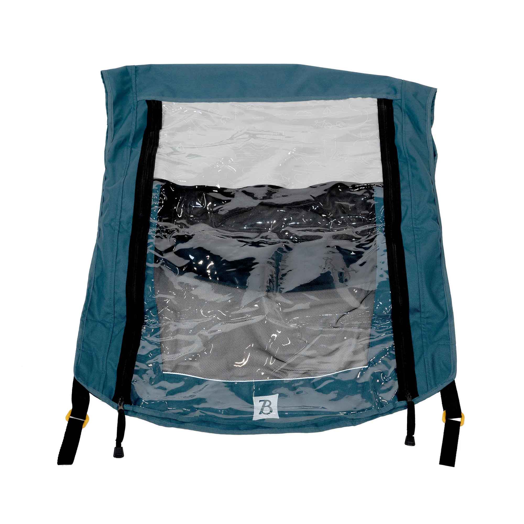 Burley Encore X waterproof trailer cover for 2019+ models, made of durable weather-resistant material, accessory for bike trailers.