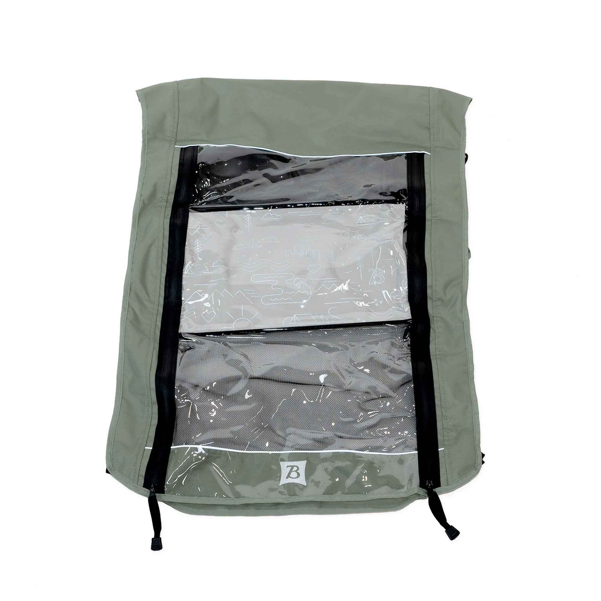 Burley D'Lite & Cub trailer covers with waterproof zippers and adjustable sunshade, designed for outdoor bike trailer protection.