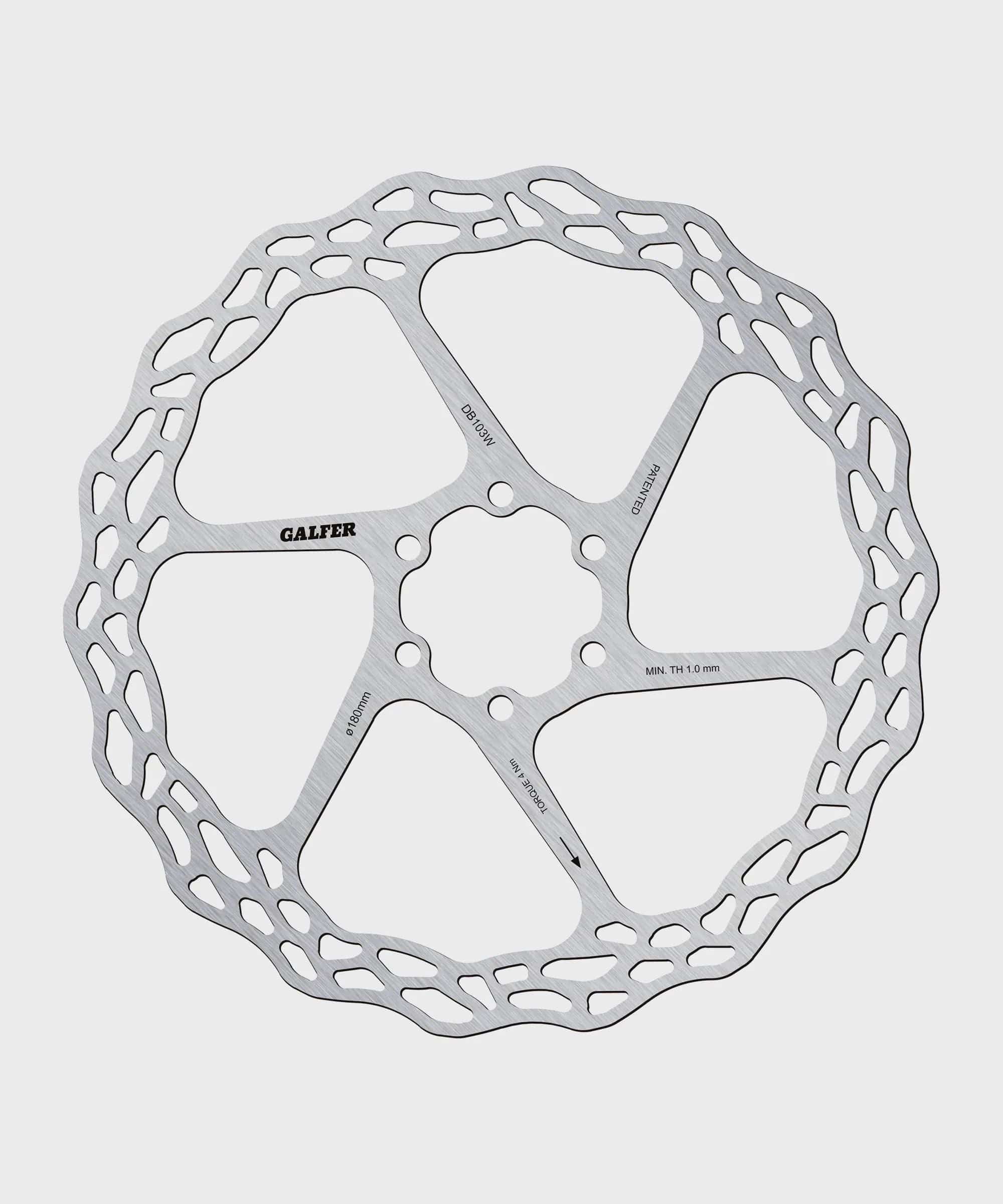 Galfer Wave Road disc brake rotor with 6-bolt mounting for road, gravel, and cyclocross bikes, showcasing its wave design and durable construction.