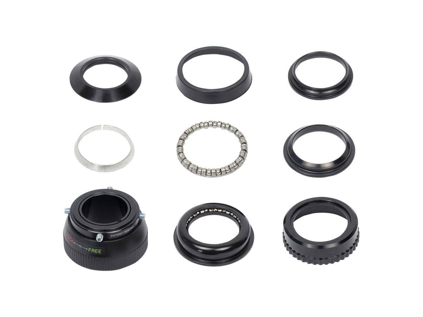 Bontrager steering lock for 28.6 mm (1-1/8") threadless bicycle headset in black, accessory for bike security and control