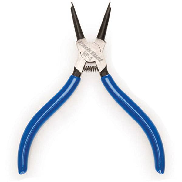 Park Tool RP-1 snap ring pliers with straight tips, 0.9mm internal circlip tool for suspension and hydraulic system repairs
