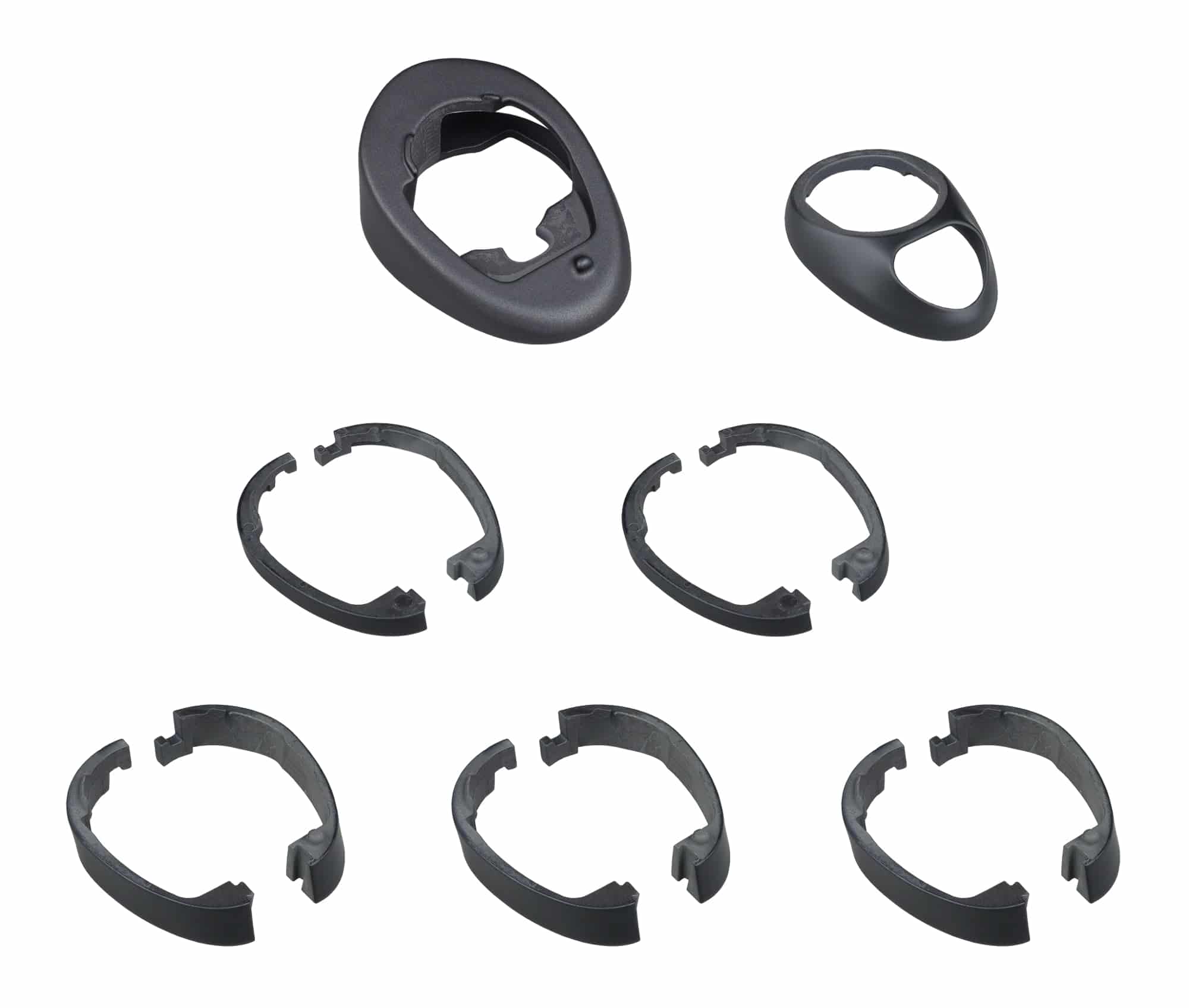 Trek Madone 9-Series headset cable routing spacer kit in black for 28.6mm non-integrated stem, component bike part.
