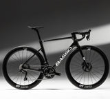 Basso SV Super Record 13x wireless road bike with Campagnolo disc brakes, black frame, aerodynamic design, and high-performance components