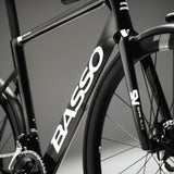 Basso Bikes SV Super Record 13x wireless road bike with Campagnolo disc brakes, featuring a lightweight frame and sleek design.