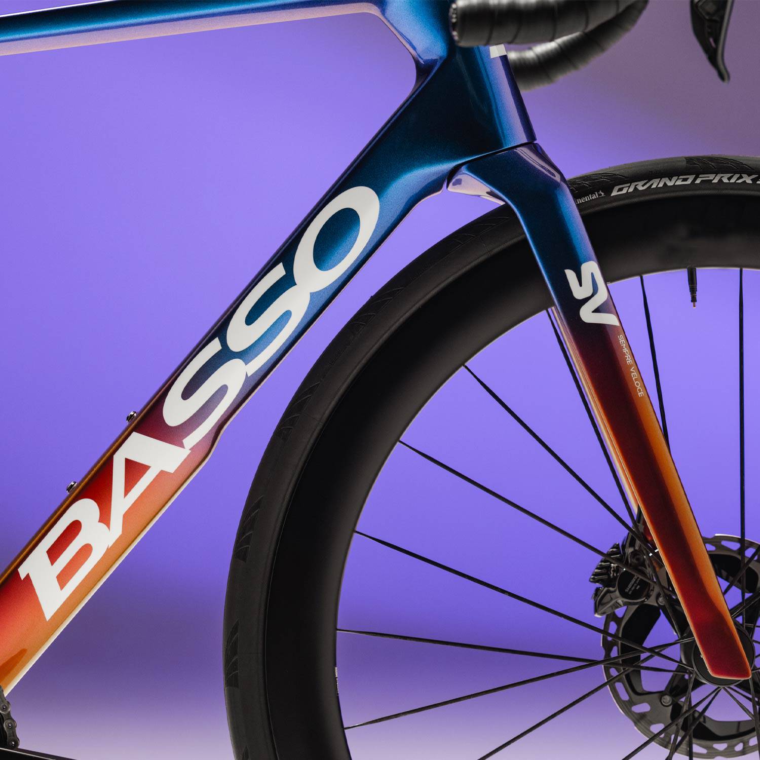 Basso SV Super Record 13x wireless road bike with Campagnolo disc brakes and aerodynamic frame, shown from side view.