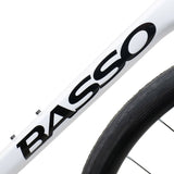Basso Astra 105 Di2 All-Road bike with Cosmic S Chroma White finish, featuring lightweight frame and drop handlebars.