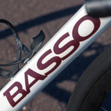 Basso Venta R 105 12-speed microtech road bike showcasing lightweight frame, drop handlebars, and sleek Italian craftsmanship.